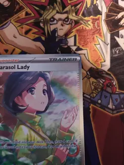 Pokemon TCG Parasol Lady Trainer SAR Paradox Rift 255/182 Near Mint Condition - Image 5