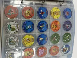 Pokemon Tazos Flippo Taps Pogs Portuguese Book Binder with tazos in - Image 2