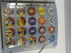Pokemon Tazos Flippo Taps Pogs Portuguese Book Binder with tazos in - Image 3
