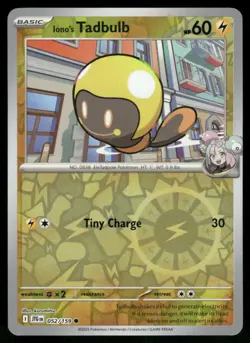 Iono's Tadbulb 052/159 Common Reverse Holo Pokemon NM - Image 1