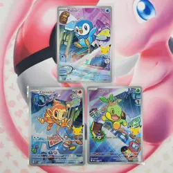 Piplup 042 + Chimchar 041 + Turtwig 040 - First Partner Pokemon Cards - #L276 - Image 1