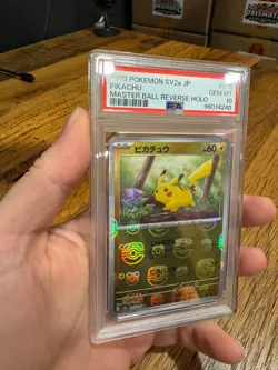 Pikachu Master Ball PSA 10 (025/165 Sv2a: Pokemon Card 151 Holo) - Japanese - Image 2