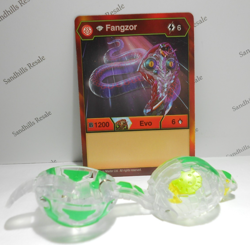 Bakugan Diamond Fangzor Clear Green Pyrus B400 Battle Planet - Card - Image 1