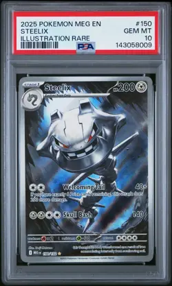 2025 Pokemon Mega Evolution Steelix Illustration Rare #150/132 PSA 10 GEM MINT - Image 1