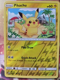 Pokemon Pikachu Sm-Crimson Invasion Reverse Holo Common Basic 30/111 HP60 - Image 1