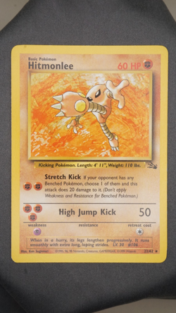 Hitmonlee NM Fossil 22/62 Vintage Pokemon - Image 1