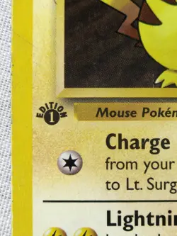 Played (MP) Lt. Surge's Pikachu - Non-Holo #81 Gym Heroes 1st Edition Pokemon - Image 3