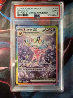 Pokemon Espeon ex 155/131 SV: Prismatic Evolutions Illustration Rare Holo PSA 9 - Image 1