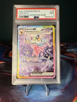 Pokemon Espeon ex 155/131 SV: Prismatic Evolutions Illustration Rare Holo PSA 9 - Image 3