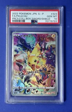 2022 Pokemon JPN S-P FA/Pikachu PRCS Coll Box Sword/Shield #323 PSA 10 GEM MT - Image 1
