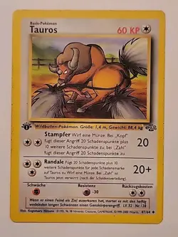 Pokemon TCG Tauros 47/64 Jungle 1st Edition - Image 1