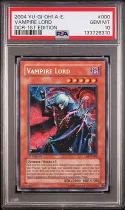 PSA 10 Yu-Gi-Oh! Vampire Lord DCR-000 1st Edition Secret Rare 2004 English ver - Image 1