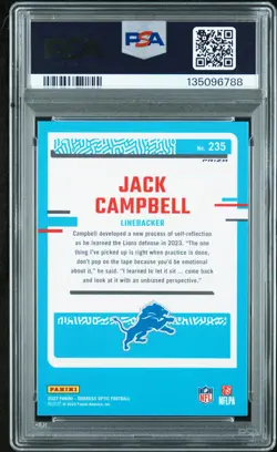 2023 PANINI DONRUSS OPTIC HOLO #235 JACK CAMPBELL PSA 10 - Image 2