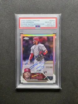 2023 Topps Chrome Ivan Herrera RC Auto Rookie Refractor /499 🔥💎 PSA 10 GEM - Image 1