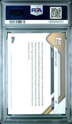 Cooper Flagg - 2025 Topps NOW #D1 PSA 10 GEM MT -Draft Night #1 Pick (IN-HAND) - Image 2