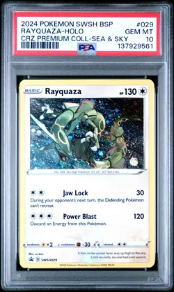 2024 POKEMON SWSH BLACK STAR PROMO #029 RAYQUAZA-HOLO PSA 10 - Image 1