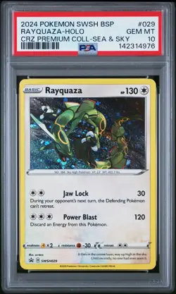 2024 POKEMON SWSH BLACK STAR PROMO #029 RAYQUAZA-HOLO PSA 10 - Image 1
