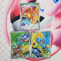 Charmander 038 + Squirtle 039 + Bulbasaur 037 - First Partner Pokemon Cards L277 - Image 1