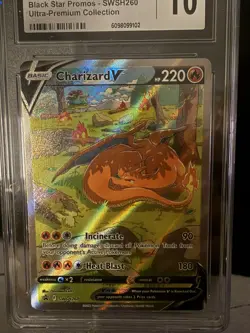 CGC Gem Mint 10 Charizard V SWSH260 Sword & Shield Black Star Promo Pokemon Card - Image 2