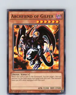 Yu-Gi-Oh TCG Archfiend Of Gilfer DPBC-EN011 1st Edition Regular Common Card NM - Image 1
