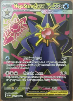 Mega Starmie ex 102/088 - Perfect Order Pokemon Card - NM - Image 1