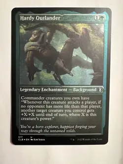 Hardy Outlander Etched Foil #517 Battle for Baldur's Gate CLB MTG Magic NM - Image 1