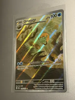 Pokemon TCG Omanyte Scarlet & Violet 151 Illustration Rare Card 180/165 - Image 1