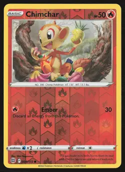 SWSH09: Brilliant Stars Chimchar #024/172 Reverse Holo Pokemon Card - Image 1