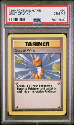 1999 POKEMON GAME #93 GUST OF WIND PSA 10 - Image 1