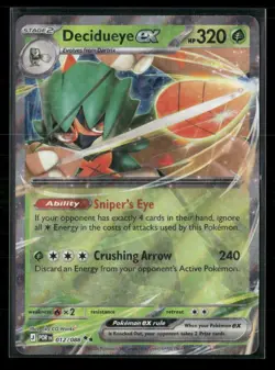 Pokemon TCG Perfect Order Decidueye EX 012/088 NM - Image 1