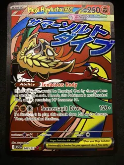 Mega Hawlucha ex 268/217 Ascended Heroes Secret Rare Holo Pokemon TCG NM - Image 1
