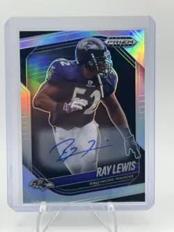 2025 Prizm Black Silver Prizm Ray Lewis Silver Auto Ravens hall of famer! RARE - Image 1