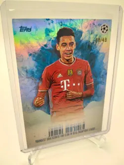 2022-23 Jamal Musiala Topps Curated Platinum /49 Refractor Youngest Player card - Image 1