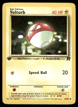 Pokemon Cards Voltorb 69/82 1ST EDITION Team Rocket Common LP - Image 1