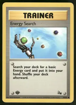 Pokemon Cards Energy Search 59/62 1ST EDITION Fossil WOTC Common LP *1 - Image 1