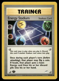 Pokemon Cards Energy Stadium 99/105 1st Edition Neo Destiny WOTC Uncommon LP - Image 1