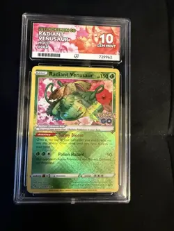 Pokemon TCG Radiant Venusaur Holo Card Pokemon Go 004/078 ACE 10 GEM MINT - Image 1