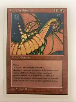 MTG NM Dragon Shivano Spanish Shivan Dragon 4th Edition Free Shipping & Tracking - Image 1