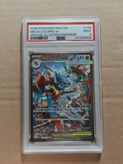 Mega Lucario EX 179/132 PSA 9 Mega Evolution Pokemon Card Game - Image 1