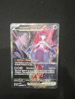 Team Rocket's Mewtwo ex 231/182 SIR Destined Rivals Pokemon Card TCG! - Image 1