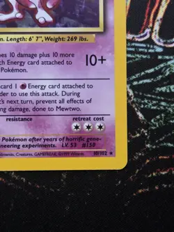 Pokemon TCG - Mewtwo 10/102 - Holo Rare - Base Set Unlimited 1999 WoTC Damaged - Image 5