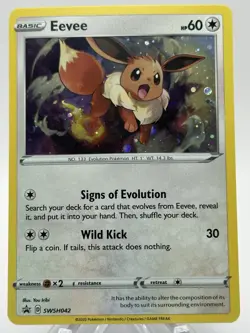 Pokemon Eevee TCG Sword & Shield Promo SWSH042 Black Star - Image 1