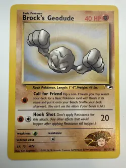 Brock's Geodude (66) 066/132 Gym Heroes Common English Pokemon Card - Near Mint - Image 1