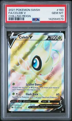 Pokemon Celebi V (Full Art) 160/198 Swsh06: Chilling Reign Holo PSA 10 - Image 1