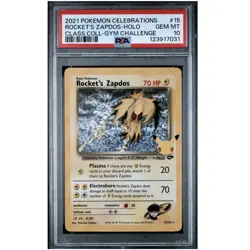 2021 Pokemon Celebrations Classic Collection #15 Rocket's Zapdos Holo - PSA 10 - Image 1