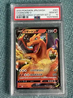 PSA 10 GEM MINT Charizard V 001/021 Starter Set 2 Japanese Graded Pokemon - Image 1