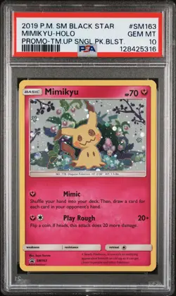 2019 POKEMON SM BLACK STAR PROMO #SM163 MIMIKYU-HOLO PSA 10 - Image 1