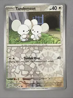 Pokemon TCG * Paradox Rift * 154/182 Tandemaus REVERSE HOLO Common * FRESH PK - Image 1