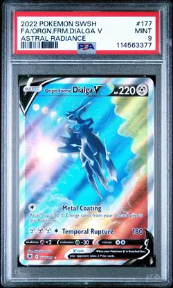 2022 Pokemon Astral Radiance #177 Dialga Full Art V Origin Forms PSA 9 Mint - Image 1