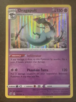 Dragapult 091/192 Holo Rare SWSH02: Rebel Clash Pokemon TCG NM - Image 1